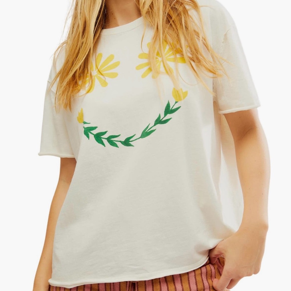 Free People Sunshine Smiles Oversize Cotton T-Shirt